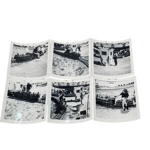 Vtg Original Monochrome Photography 1967 Family at a Carnival Lot of 6 Found